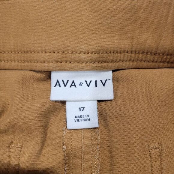 Ava & Viv High Rise Wide-leg crop pants, camel/tan color, size 17 NWT - Picture 5 of 11